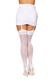 Sheer Thigh Highs with Bride Detailing
