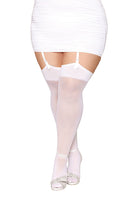 Sheer Thigh Highs with Bride Detailing