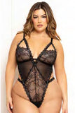 Lace and mesh teddy