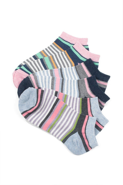 Three ASSORTED color Sneaker Socks