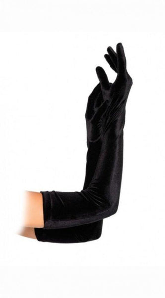 Stretch Velvet Opera Length Gloves