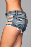 Distressed Side Cutout Shorts