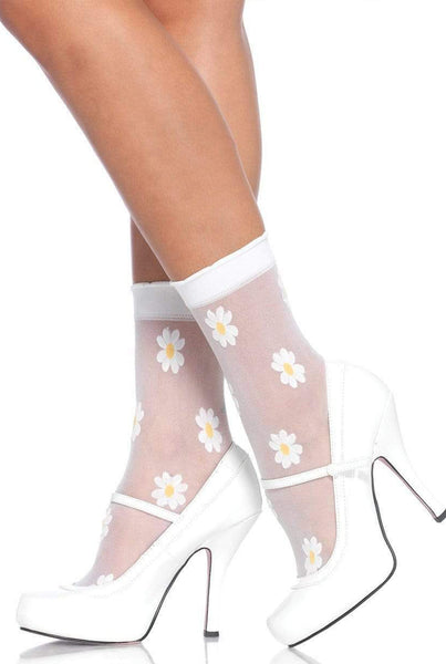 Sheer Daisy Ankle Socks