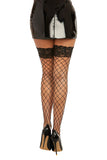 Fence Net Thigh Highs with Stay-Up Silicone Lace Top