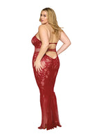 Seamless bodystocking lace gown