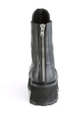 Ankle Boots with Silver Chrome Metal Toe Cap and Back Zip Closure
