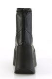 Star Cutout Platform Wedge Stretch Ankle Boots with Back Metal Zip Closure