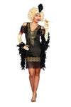 Gold-Flecked Swanky Flapper Dress Set