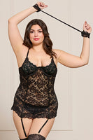 Three-Piece Galloon Lace Chemise Set