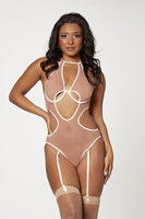 Mesh halter neck teddy