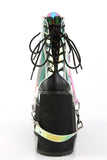 Lace-Up Ankle Boots with Removable PVC Harness and Hanging Strap Details