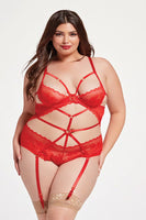 Demi Cup Mesh and Lace Teddy