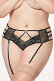 Lace High Rise Panty With Garter Straps