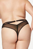 Lace and Mesh Panel Thong Panty