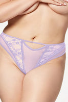 Lace and Mesh Panel Thong Panty