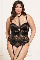 Satin & Lace Rhinestone Bustier Set – Luxurious & Seductive Lingerie