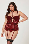 Satin & Lace Rhinestone Bustier Set – Luxurious & Seductive Lingerie