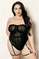 Strapless fishnet teddy