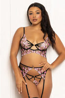 Three piece long line bra set