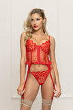 Two piece heart mesh bustier set