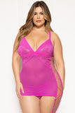 Geo Lace and Mesh Chemise Set