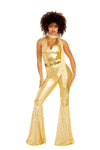 Gold Lamé Disco Diva 3-Piece Set