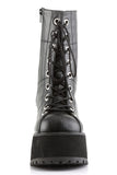 4" Platform Goth Punk Gogo Calf Boots with Full Inner Side Zip Closure