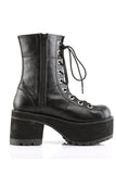 4" Platform Goth Punk Gogo Calf Boots with Full Inner Side Zip Closure