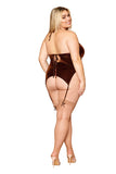 Stretch Velvet Garter Slip and G-string Set