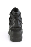 4" Platform Ankle Bootie with Padded Collar, Hook and Loop Straps and Lace-Up Front