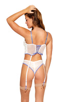 Eyelet cotton garter bustier and cheeky panty