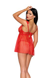 Eyelash lace babydoll and G-string set