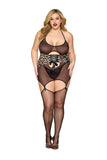 Stretch mesh garter slip and G-string