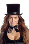 Unisex Black Velvet Top Hat – Classic Formal Hat with Satin Band