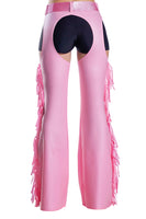 Studded Denier Chaps with Fringe & Matching Glitter Belt – Western Cowgirl Costume