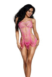 Swagged Fringe Playsuit with Attached Bra and Panty