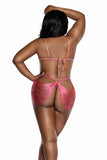 Swagged Fringe Playsuit with Attached Bra and Panty