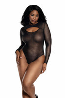 Sheer Shimmery Bodysuit with Chest Cutout
