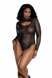 Sheer Shimmery Bodysuit with Chest Cutout