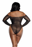 Sheer Shimmery Halter Off-Shoulder Bodysuit
