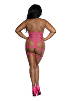 Tiger Mesh Strapped Teddy with Hardware and Opaque Striped Elastic