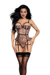 Wild Cat Leopard Print Balconette Teddy with Garters and Ruffle Details