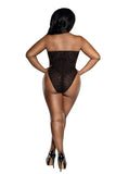 Mocha Leopard Print Flocked Mesh Halter Neck Teddy