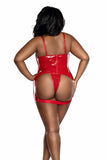 Seduce & Slay Vinyl Bodycon Dress with Cutouts and Matching thong