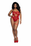 Sequined Teddy with Heart Cutouts and Matching Garter - Sparkle & Seduction
