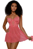Lace and Mesh Babydoll Set