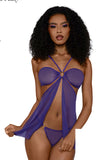 Sheer Ring Detail Babydoll Set with Panty