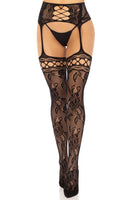 French Rose Garter Belt Stockings