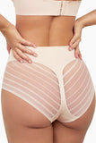 Seamless Tummy Control Striped Design Briefs, Soft Microfiber Full Coverage Underwear with Moderate Compression