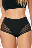 Seamless Tummy Control Striped Design Briefs, Soft Microfiber Full Coverage Underwear with Moderate Compression